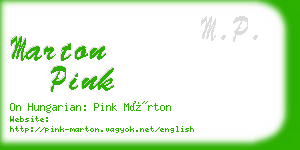 marton pink business card